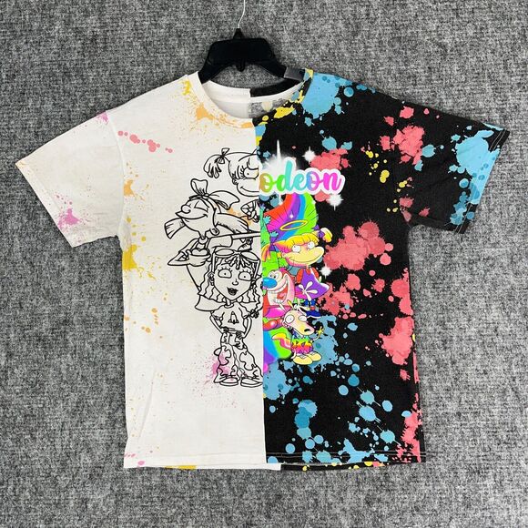 Nickelodeon Shirt Mens Medium Custom Made Rugrats Rocko Stimpy Bi-Polar Splat - Picture 1 of 10
